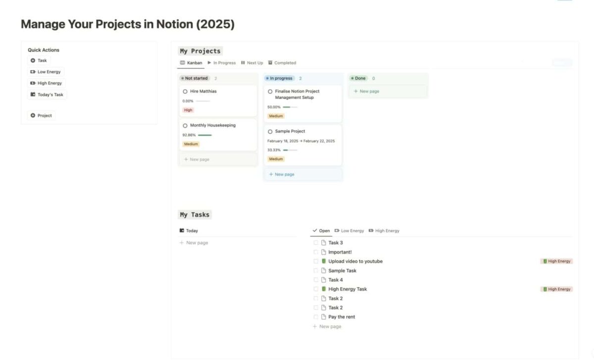 Manage Your Projects in Notion (2025)