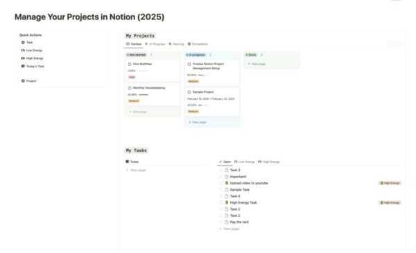 Manage Your Projects in Notion (2025)